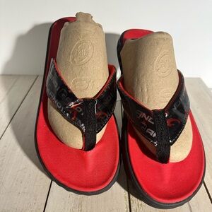 Men’s AND1 Red and Black Flip Flops SZ 10